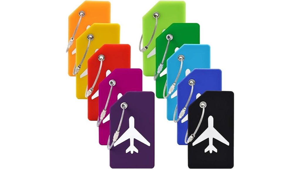 ten silicone luggage tags