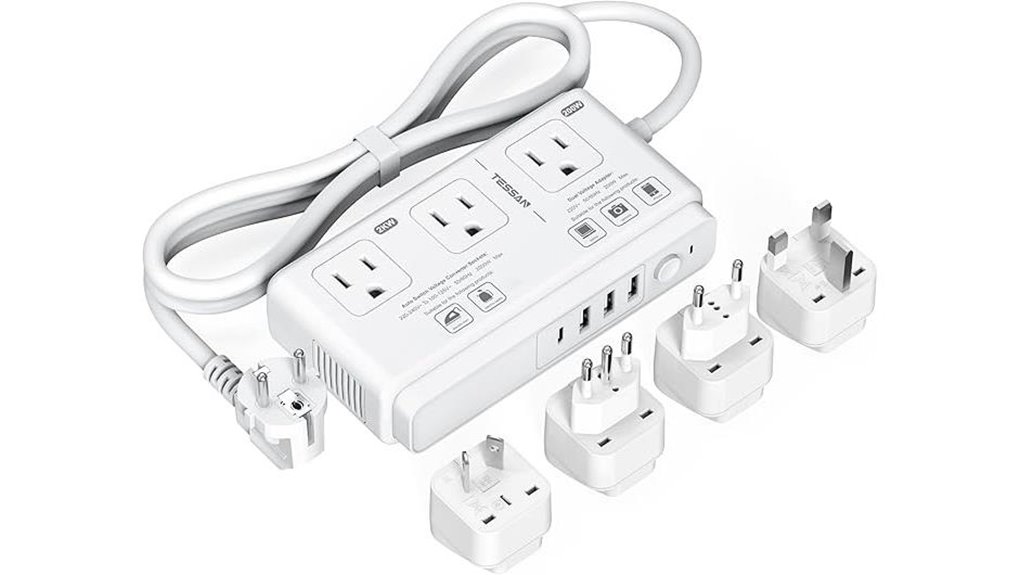 Top Travel Adapters with Grounded Outlets for Safer Hotel Stay 11 tessan 220 110 usb adapter
