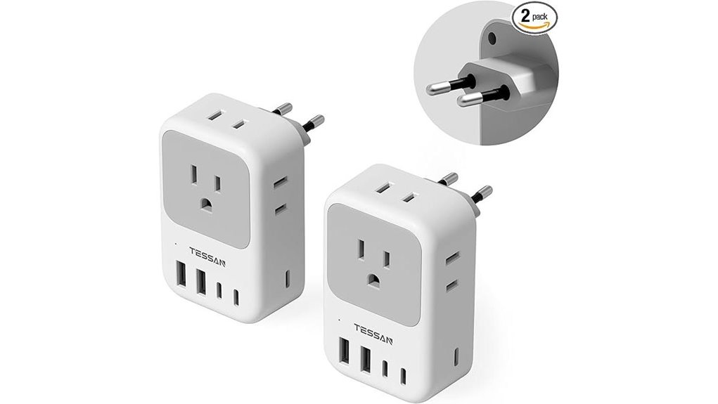 Top Travel Adapters with Grounded Outlets for Safer Hotel Stay 5 tessan 4 outlet 5 usb adapter