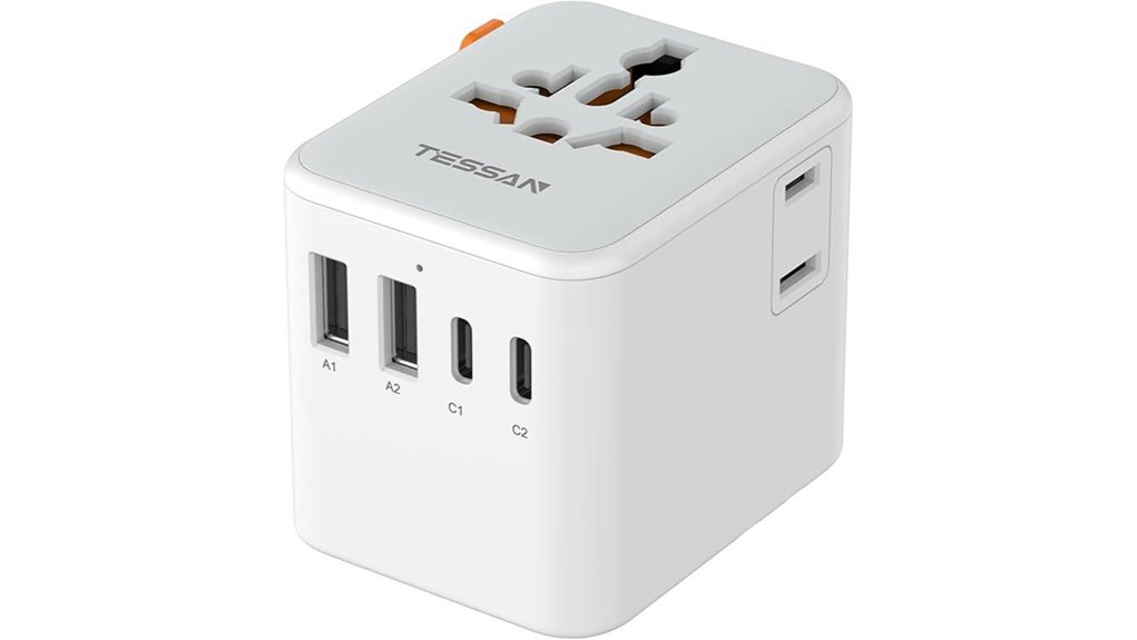 Smart Universal Plug Adapters With USB‑C: Stylish And Safe Designs 11 tessan 4 usb travel adapter