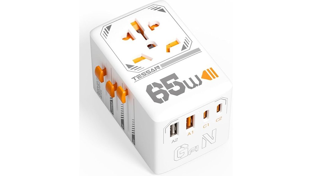 Top USB‑C GaN Chargers with EU/UK/US Plug Set (Modular) 14 tessan 65w 4 usb adapter
