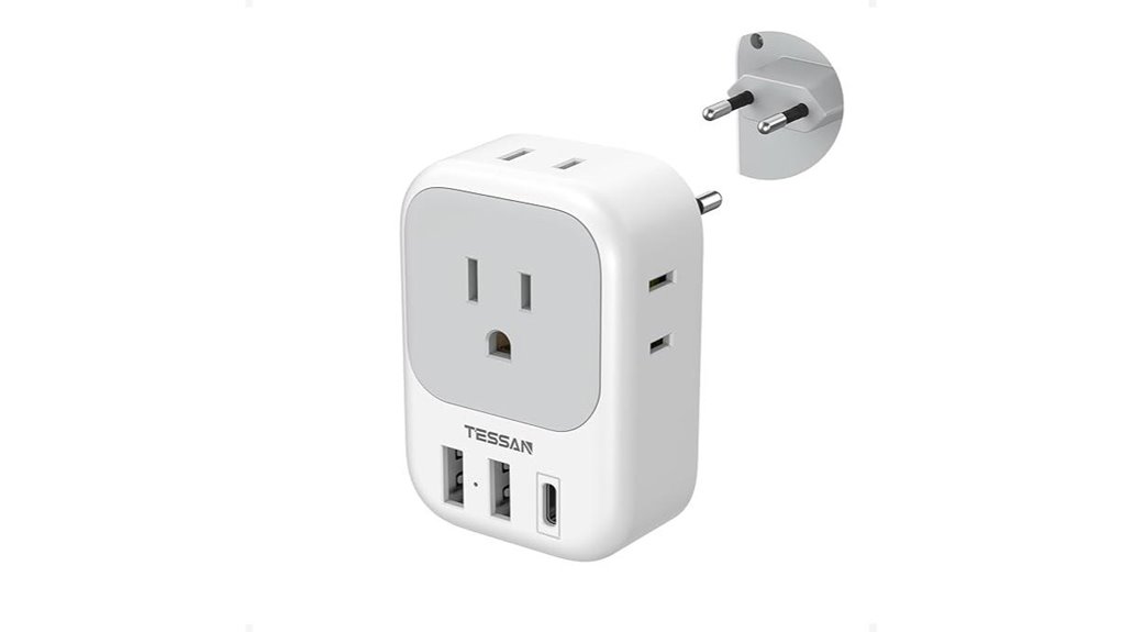 Top Travel Adapters with Grounded Outlets for Safer Hotel Stay 12 tessan usb c european adapter