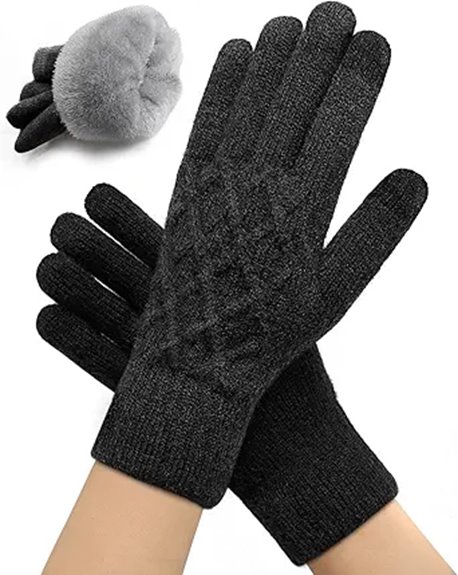thermal knit touchscreen gloves
