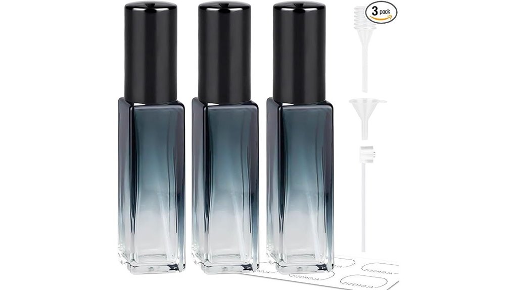Leakproof Travel Atomizers for Perfume & Cologne That Stick 14 three 10ml leak proof bottles