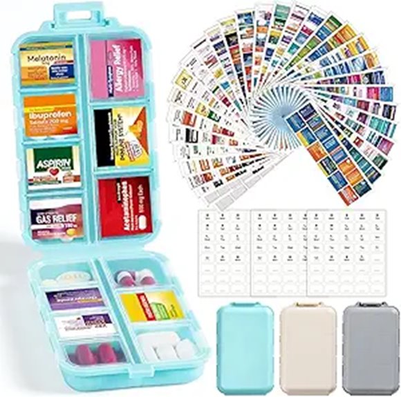 three 14 grid pill organizer
