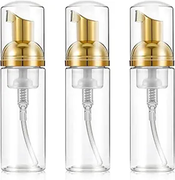 three 60ml travel pump
