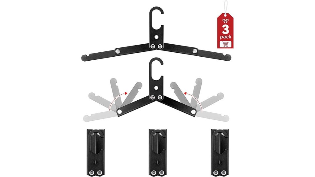 Best Travel Hangers for Heavy Winter Coats (Won’t Snap) 4 three black hikeman hangers