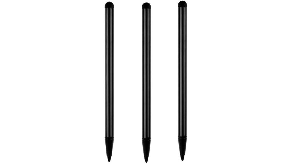 three black stylus pens