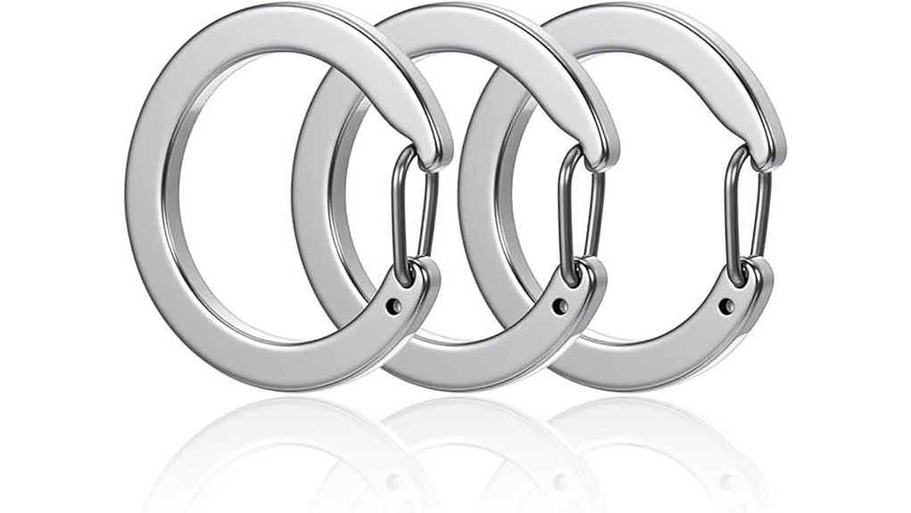 three carabiner key rings