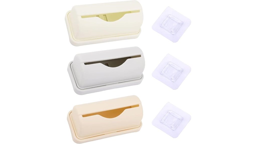 three color wall mounted trash dispenser