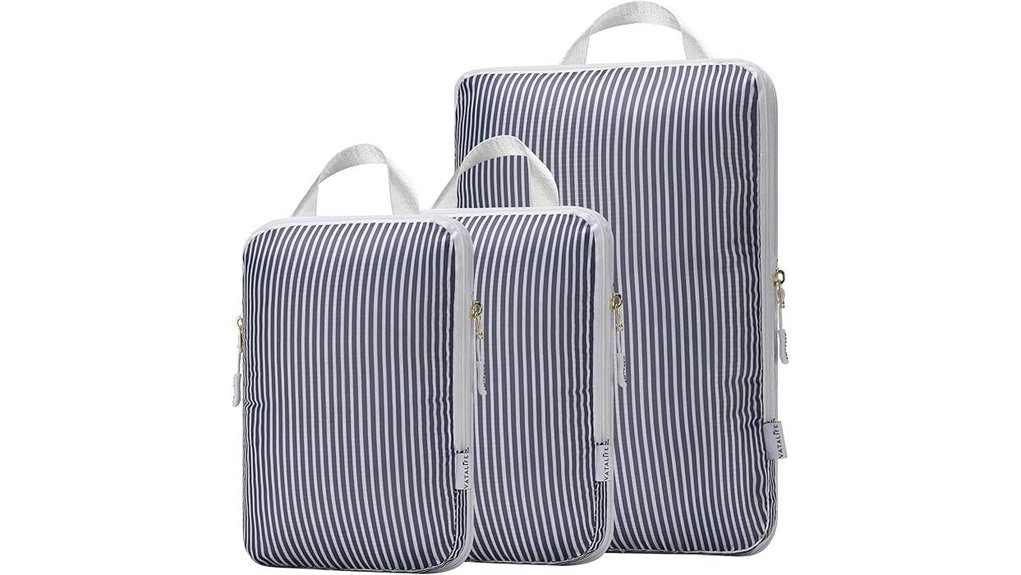 three grey packing cubes