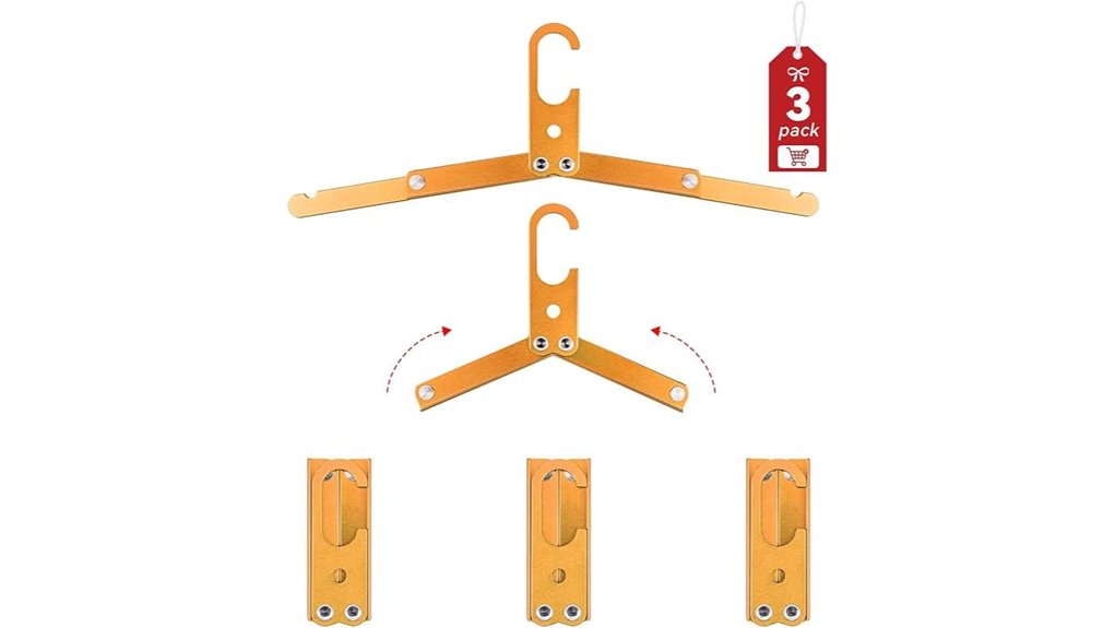 Best Travel Hangers for Heavy Winter Coats (Won’t Snap) 2 three orange metal hangers