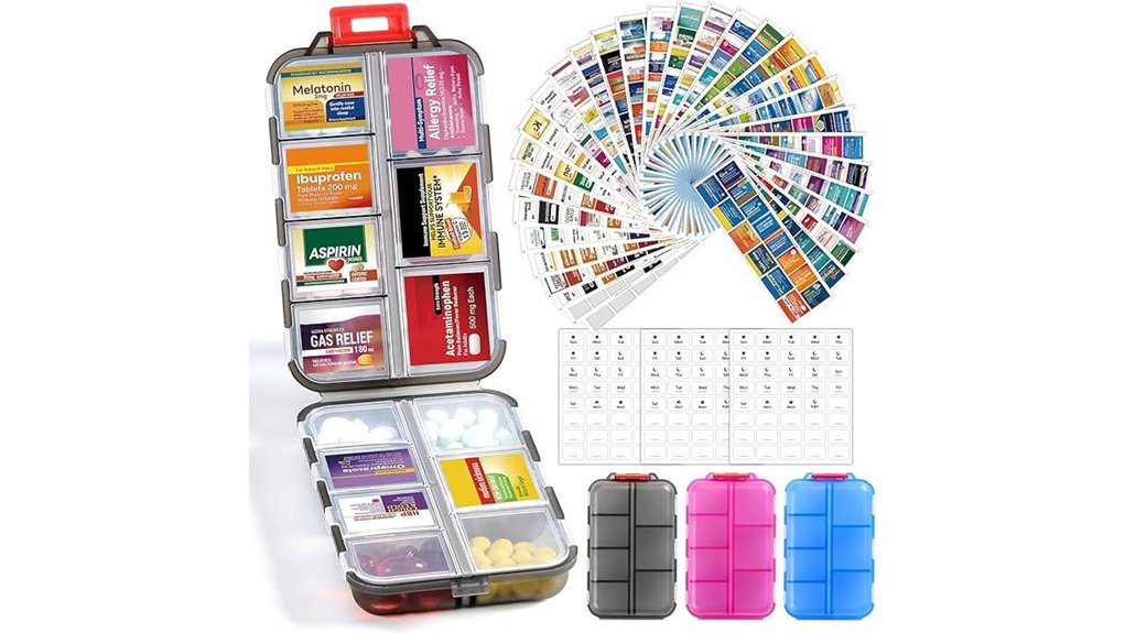 three pack 14 grid labelled organizer