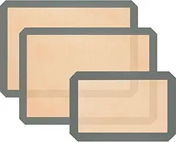 three pack reusable silicone mats