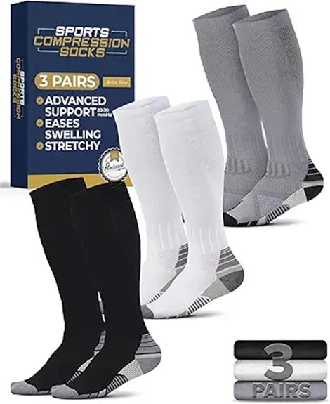 Ultimate Compression Socks for Long Flights: Graduated Comfort 12 three pair compression 20 30 mmhg