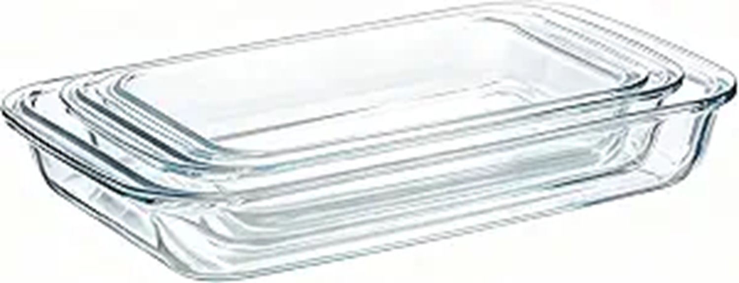 three piece glass microwave trays
