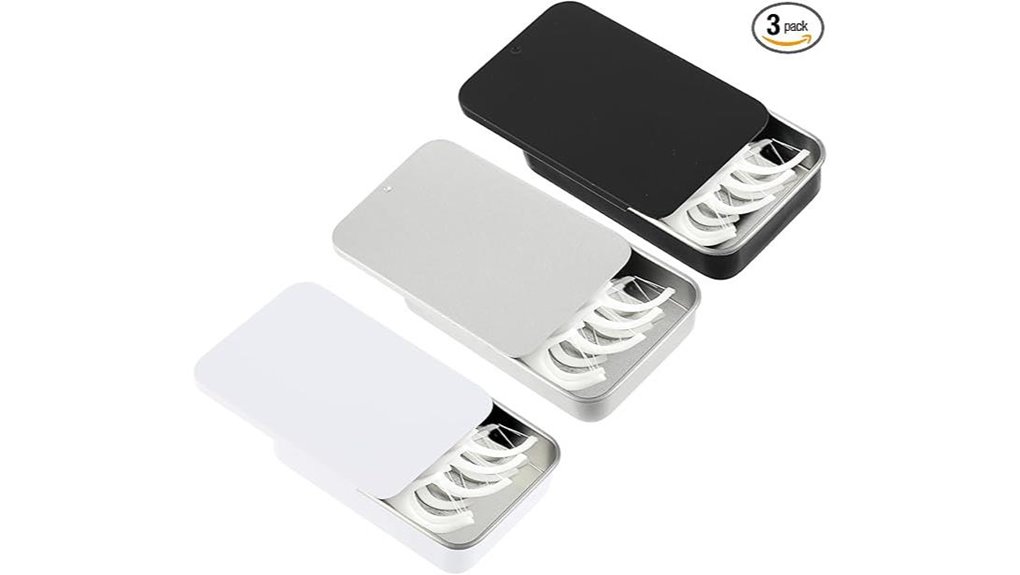 three piece metal floss case
