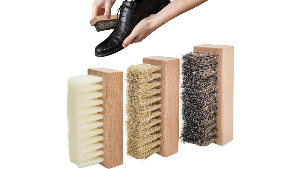 three piece shoe brush set