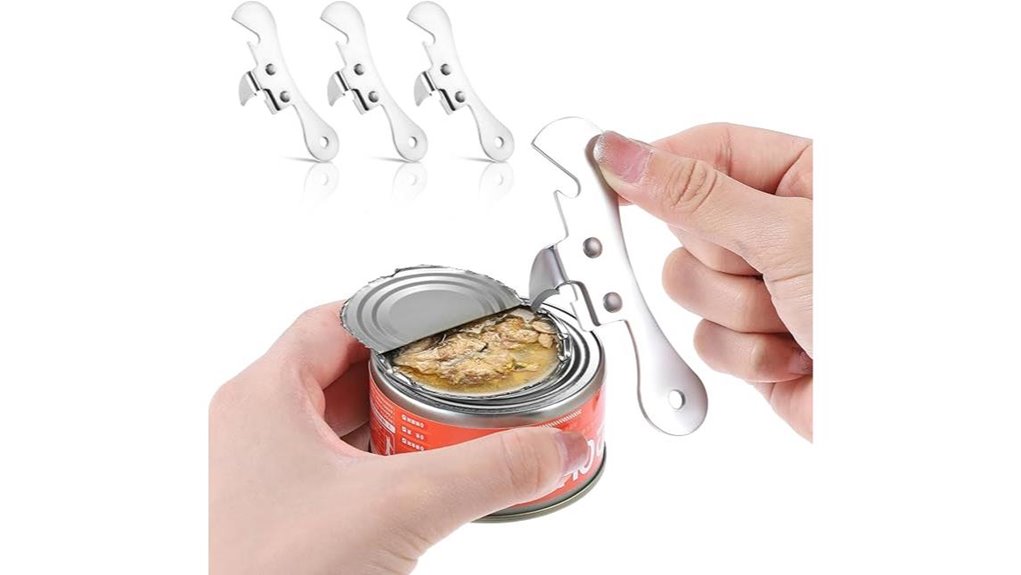 Mini Can Openers: Tiny and Sharp Solutions for Travelers 4 three piece stainless steel opener