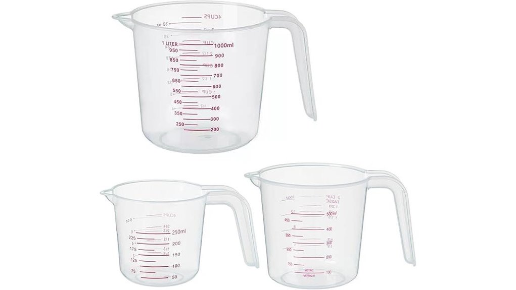 Best Measuring Jug (Liquid Measuring Cup) Chefs Swear By 10 three plastic cups 250 1000ml