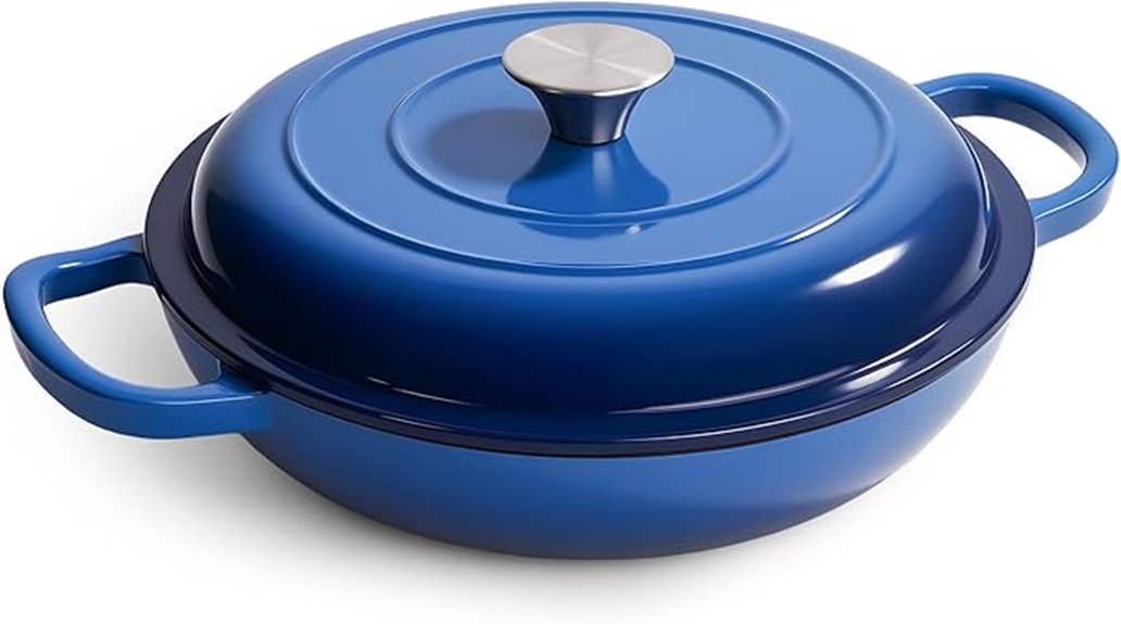 three quart enameled dutch