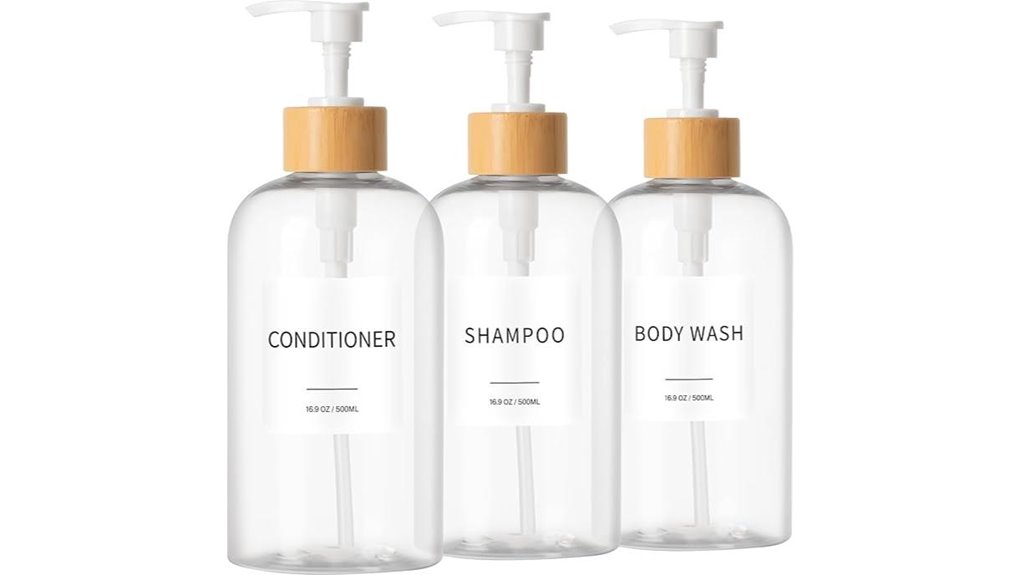 Top Clear Refillable Pump Bottles for Travel You Must Try 6 three refillable shampoo pumps