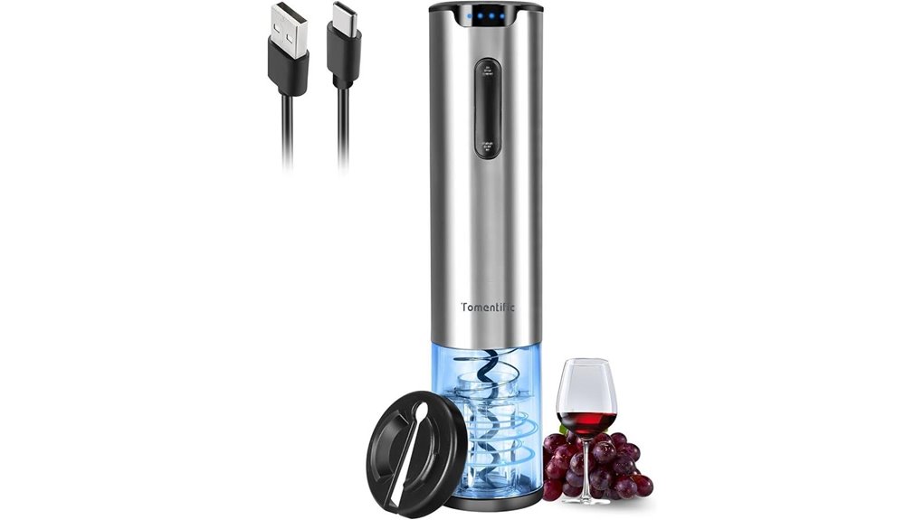 Best Electric Wine Opener That Makes Corks Pop Effortlessly 8 tomentific rechargeable led opener