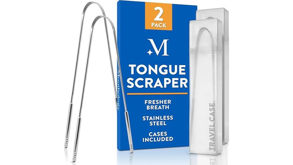 Best Travel Tongue Scrapers: Case Included for On-the-Go Use 12 tongue scraper 2 pack case
