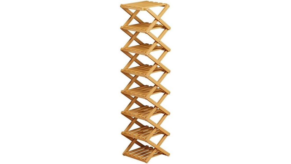 Foldable Shoe Racks for Long Stays (Air-Out Shoes) - Fresh Feet 5 tool free bamboo shoe rack