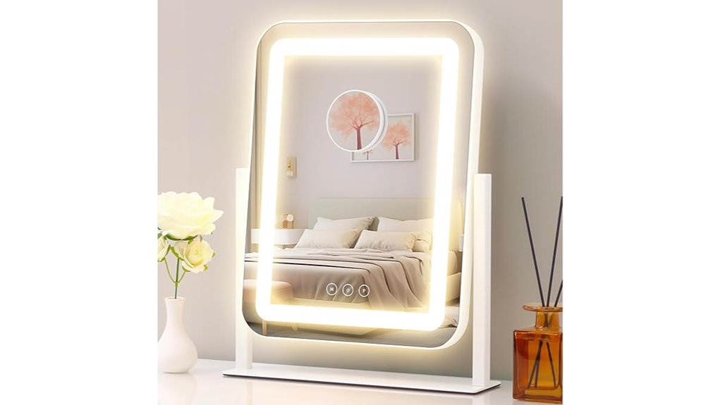 touch enabled led vanity mirror