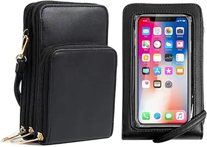 touchscreen rfid safe crossbody purse