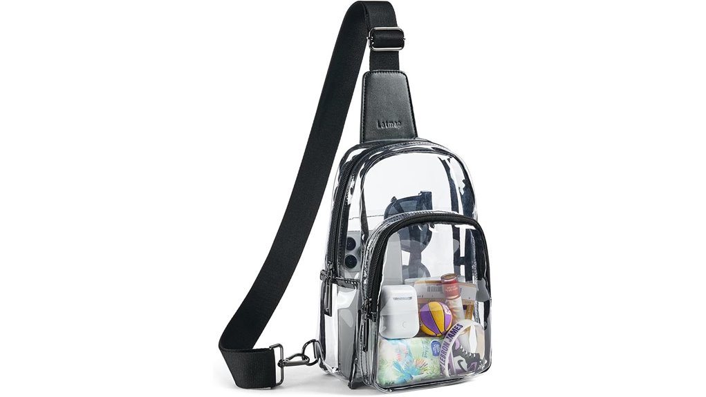 transparent crossbody sports bag