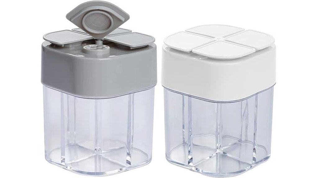 Compact Spice Containers For Travel Cooking—Leak-Proof 7 transparent dual seasoning dispensers