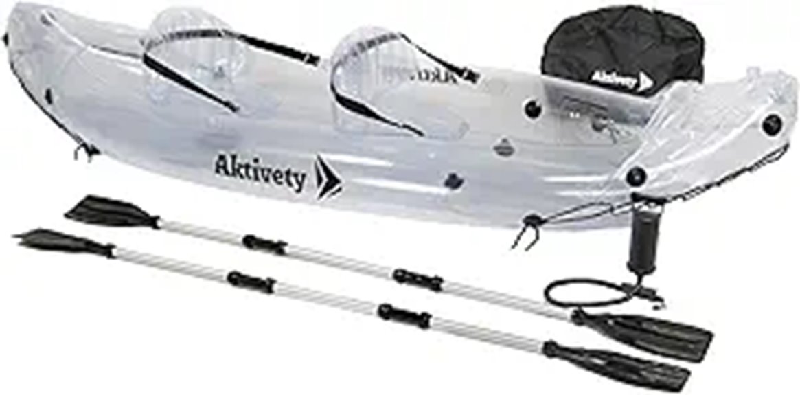 transparent inflatable kayak duo