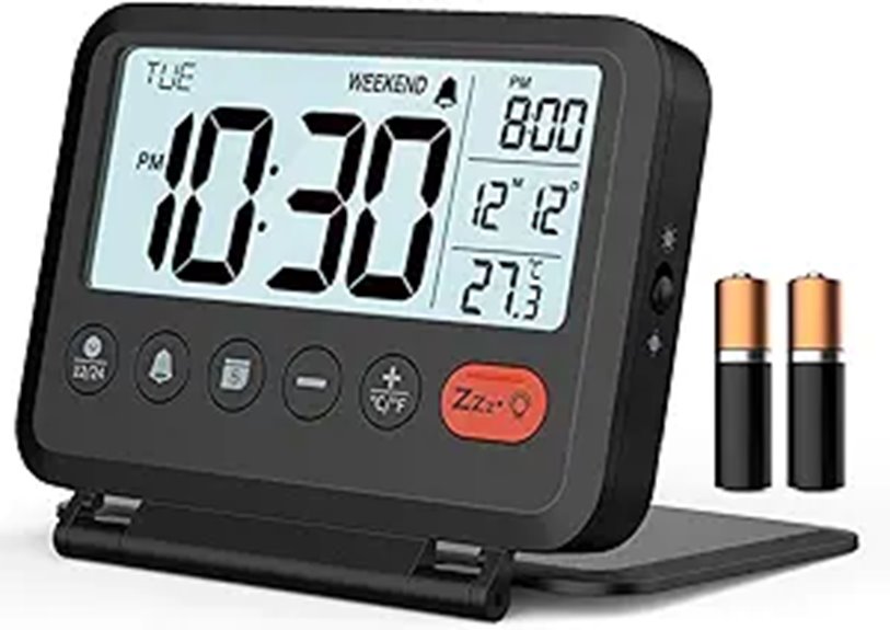 Best Loud and Simple Travel Alarm Clocks for On‑The‑Go 6 travel digital lcd snooze