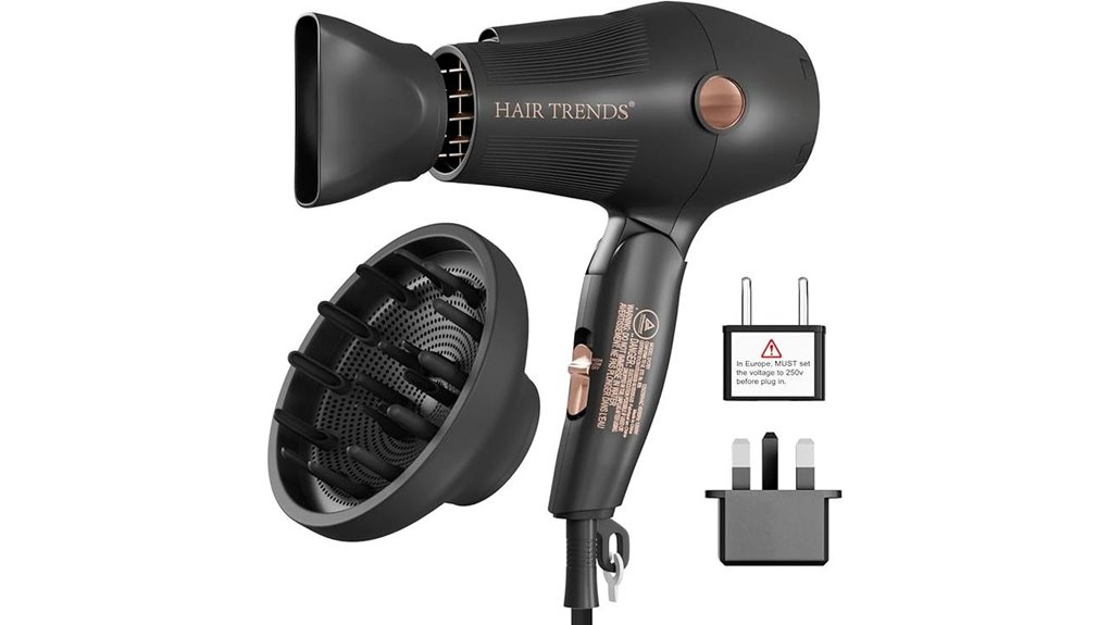travel hairdryer dual diffuser