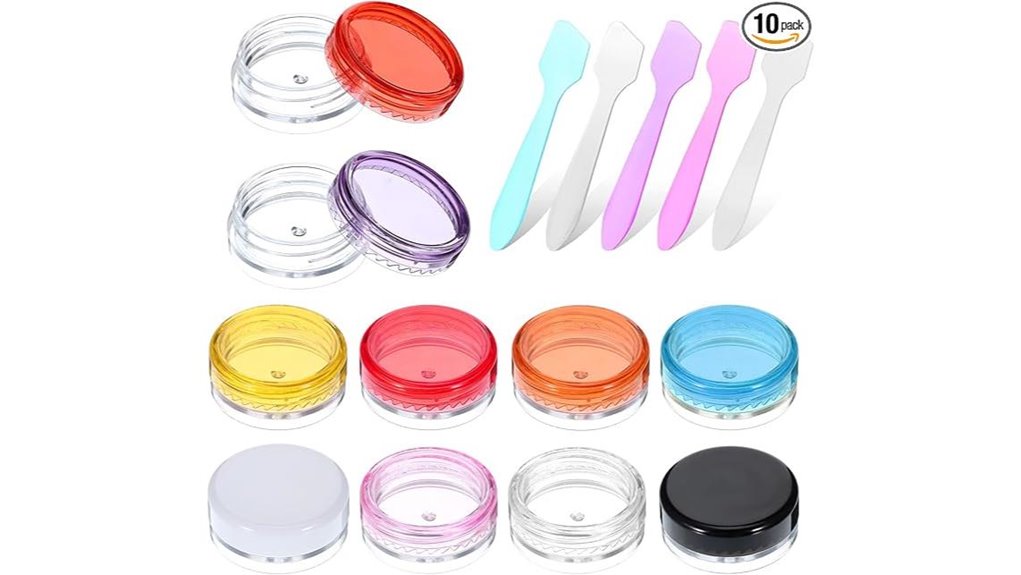 travel jars lids spatulas