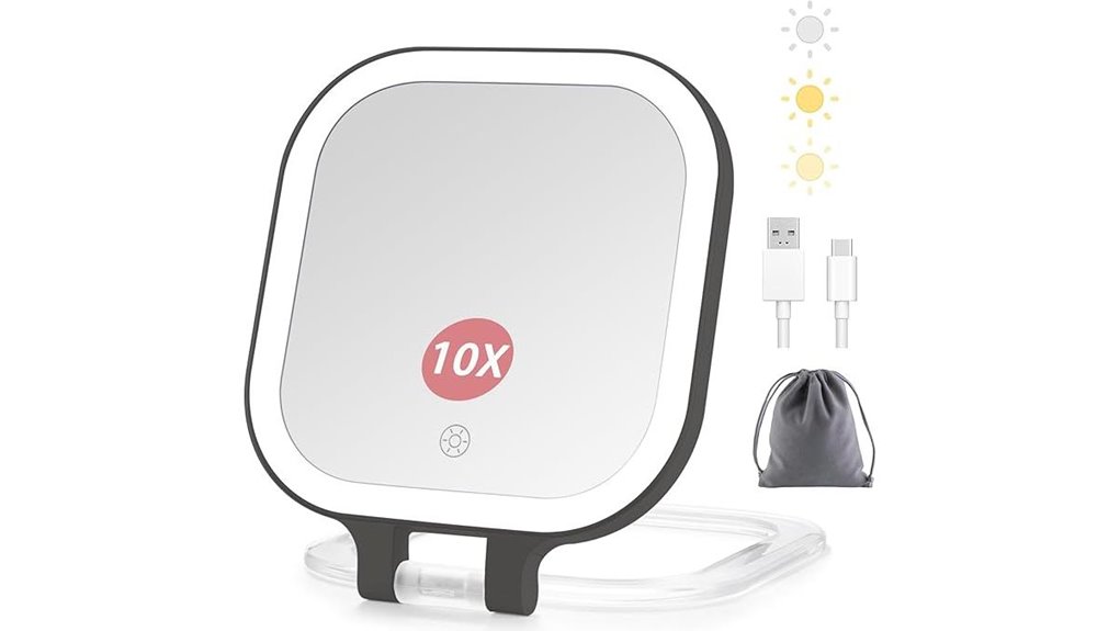 Must-Have Travel Contact Lens Mirrors: Magnify & Light Up 11 travel mirror 10x 4 lights