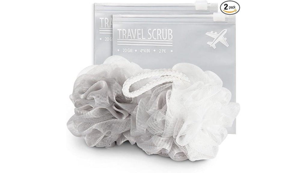 Fast‑Drying Travel Loofahs: Mesh vs. Silicone 1 travel quick dry grey white loofah
