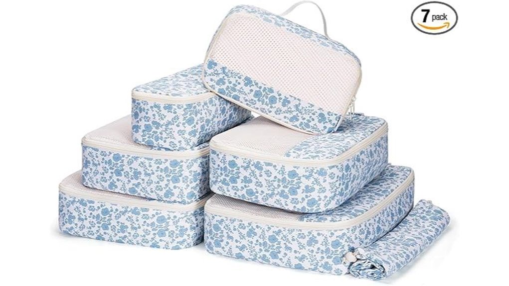 travel ready floral packing cubes