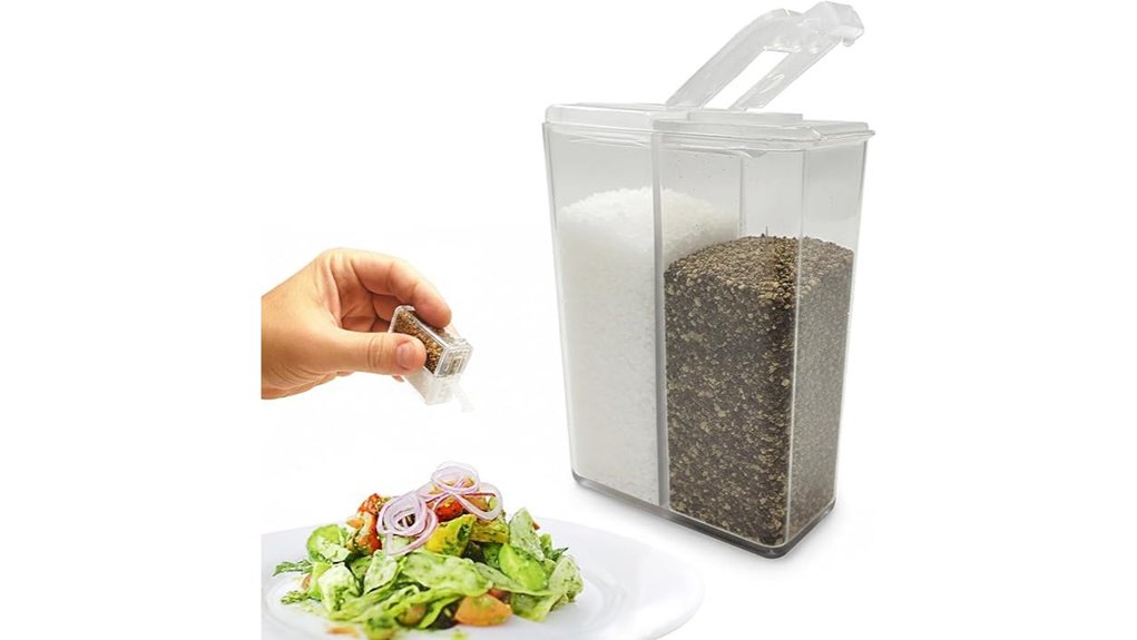 Top Mini salt/pepper shaker (sealed) That Keeps Seasoning Fresh 9 travel ready portable mini salt pepper