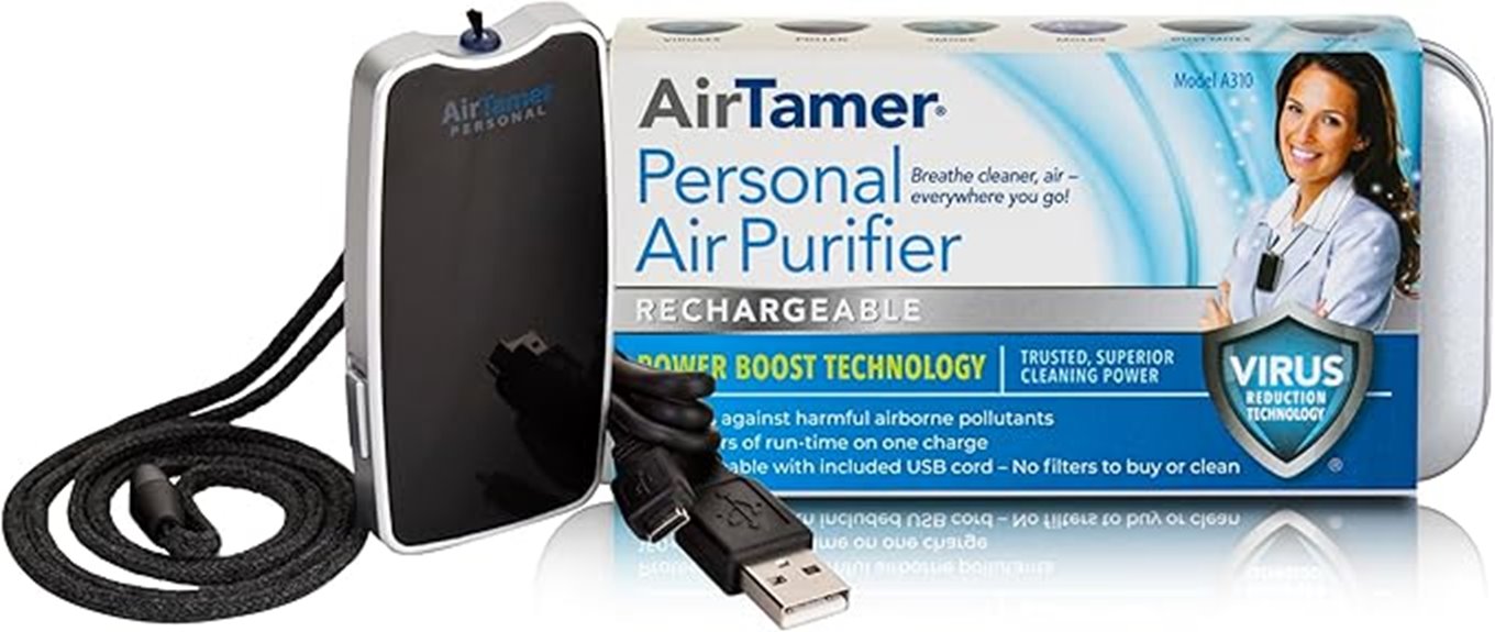 travel ready rechargeable air purifier