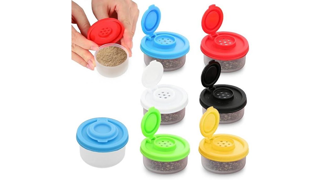 Top Mini salt/pepper shaker (sealed) That Keeps Seasoning Fresh 6 travel ready sealed mini salt pepper