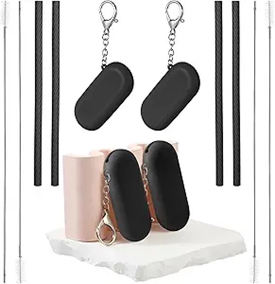 travel ready silicone straw pack