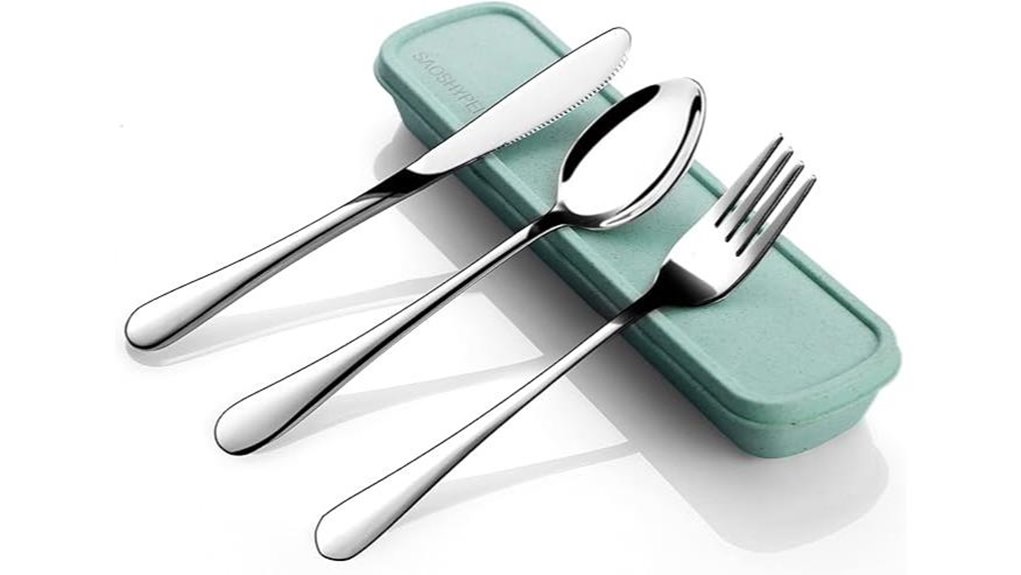 Travel Cutlery Sets with Case: Lightweight & Durable Choices 8 travel ready stainless 4 piece case