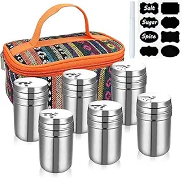 travel ready stainless spice shakers