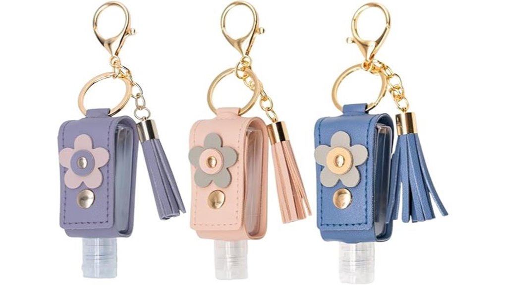 Portable Travel Hand Sanitizer Bottles (Refillable, clip-on) 15 travel sanitizer keychain holders