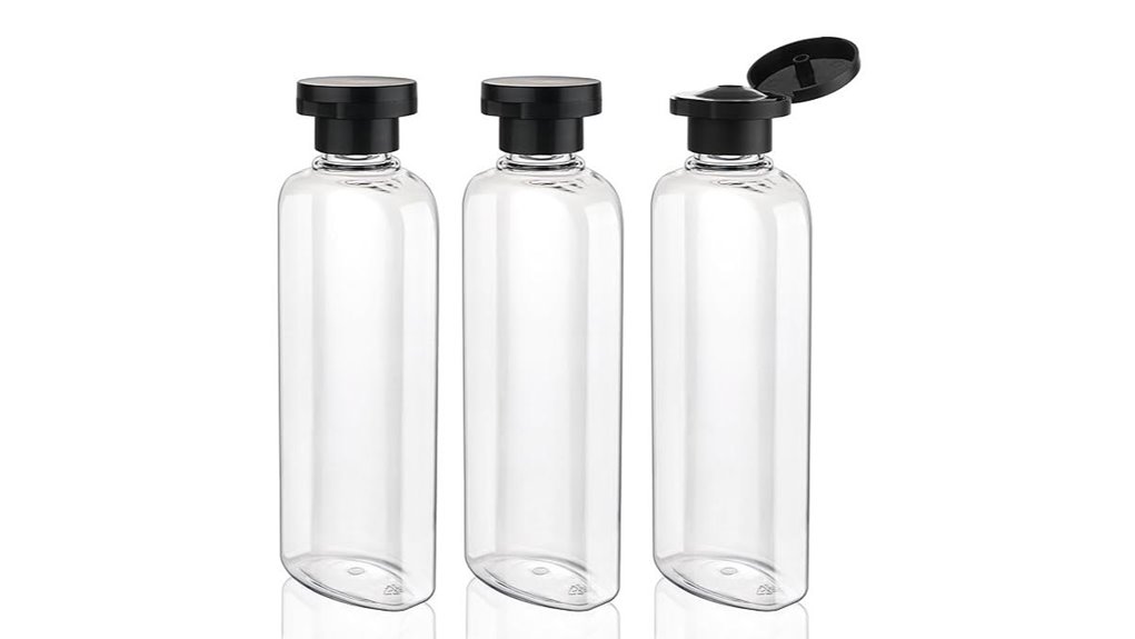 Leakproof Travel Bottles for Shampoo: Flip or Screw Cap 12 travel shampoo conditioner set