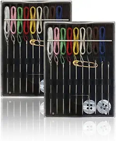 Top Sewing Kits for Travel with Safety Pins + Spare Buttons 7 travel size prethreaded 10 needle kits
