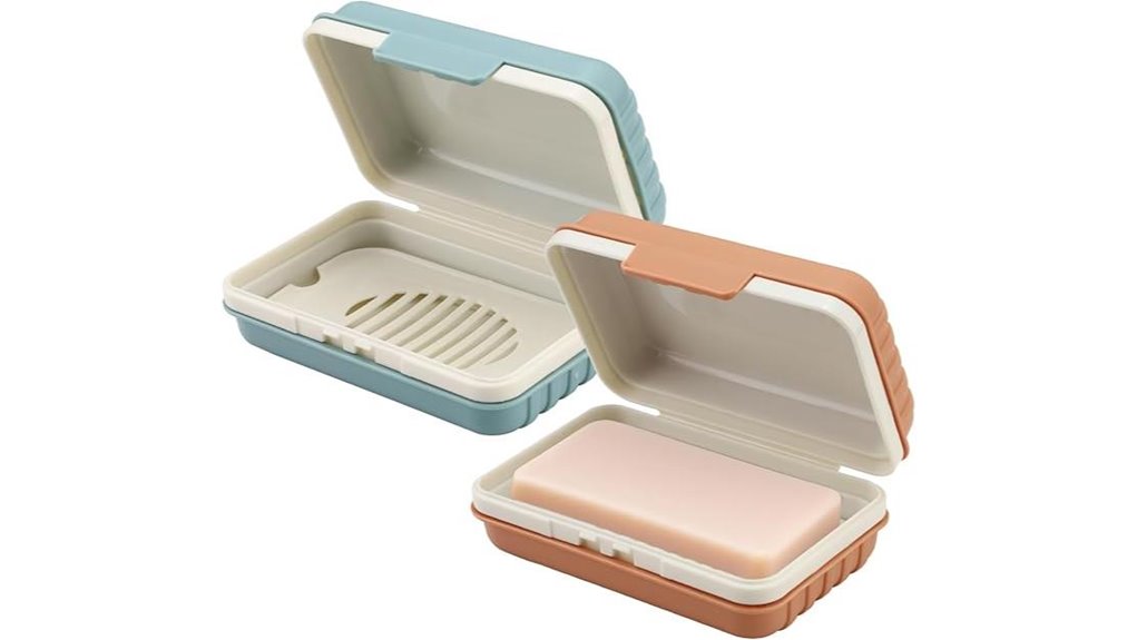 Travel Soap Containers With Removable Drip Trays Keep Clean 6 travel soap dish set